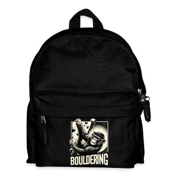 Bouldern Schimpanse Klettern Geschenk - Kinder Rucksack - Schwarz - Vorne