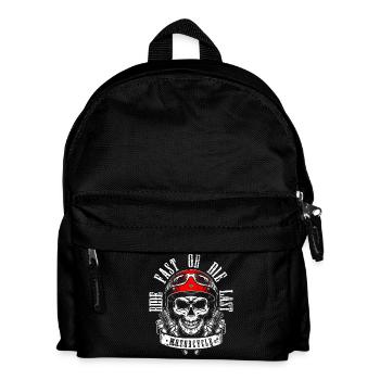 Ride Fast or Die Skull Moto Art - Kids' Backpack - black - Front