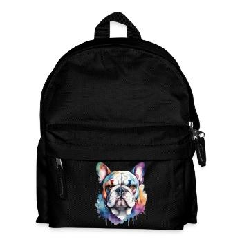 Französische Bulldogge Cool Cool Bunt - Kinder Rucksack - Schwarz - Vorne