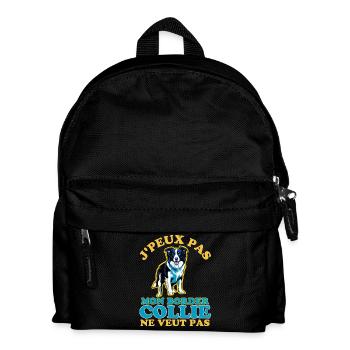 Mon Border collie veut pas - Sac à dos Enfant - noir - Devant