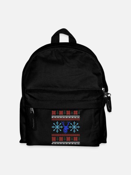 Pixel Christmas Pattern - Kids' Backpack - black