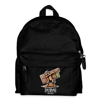 Dubai Rocks - Cool Dabbing Dromedary Design - Kids' Backpack - black - Front