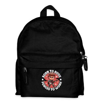 BORN TO ROCK FORCED TO WORK - Kids' Backpack - black - Front