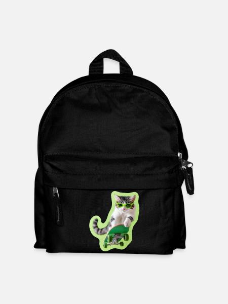 Skaterkat: Retro Cool on four wheels - Kids' Backpack - black