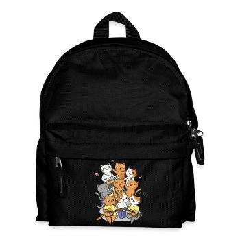 Happy cats making a sound - Kids' Backpack - black - Front