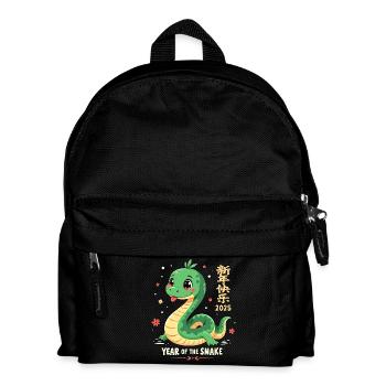 Silvester Outfit - Schlange 2025 - Kinder Rucksack - Schwarz - Vorne