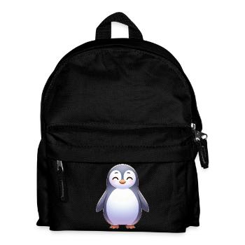 Cute relaxed cartoon penguin happy - Kids' Backpack - black - Front
