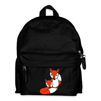 2 Foxes Friends Red Fox Two Wild Animals Team - Kids' Backpack - black - Front