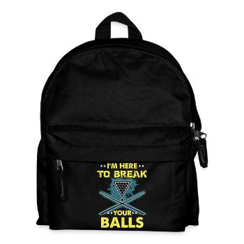 Billardspieler Geschenk Billard Queue Billardtisch - Kinder Rucksack - Schwarz - Vorne