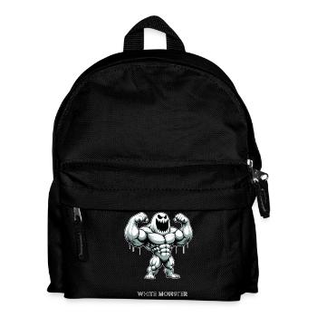 White Monster - Muskelmonster Gym Training - Kinder Rucksack - Schwarz - Vorne