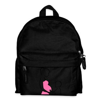 Schwangere mit Sohn Silhouette - Kinder Rucksack - Schwarz - Vorne