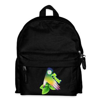 Design der frischen Gradient-Blattuhr - Kinder Rucksack - Schwarz - Vorne