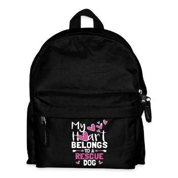 My Heart Belongs To A Rescue Dog - Kids' Backpack - black - Front