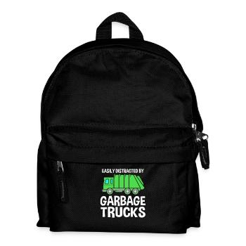 Garbage Truck Garbage Truck Garbage Man Trash Can - Kids' Backpack - black - Front