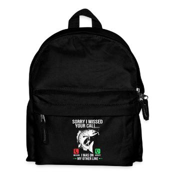 Forelle Angelhaken Angelrute Angler Anglerfisch - Kinder Rucksack - Schwarz - Vorne