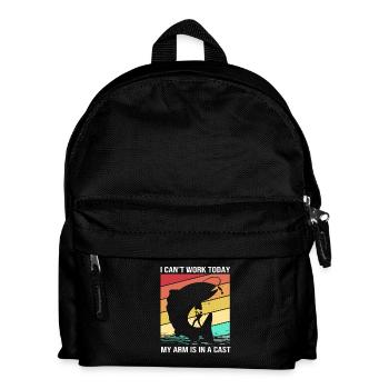 Forelle Forellenteich Angelrute Angler Anglerfisch - Kinder Rucksack - Schwarz - Vorne