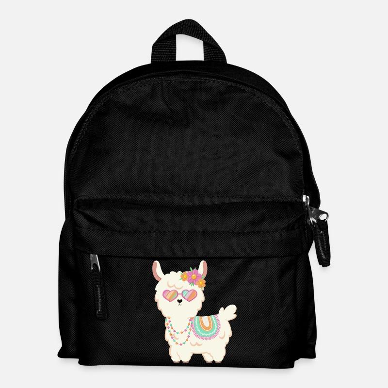 Süßes Lama Sommer - Kinder Rucksack - Schwarz