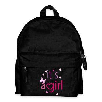 It's a Girl – Cheerful typography with a heart - Kids' Backpack - black - Front