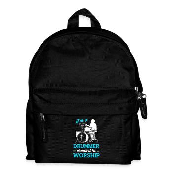 Drumsticks Schlagzeug Schlagzeuger - Kinder Rucksack - Schwarz - Vorne