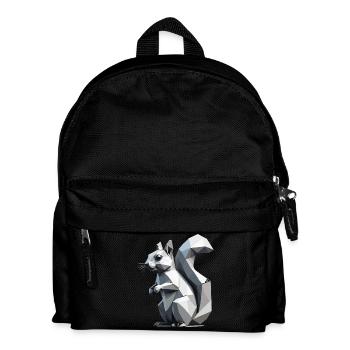 Eichhörnchen - Niedliches Design mit niedrigem Polygon - Kinder Rucksack - Schwarz - Vorne