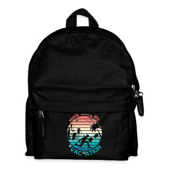 Retro Sunset Style Evakuierung oder Arbeit ins Paradies - Kinder Rucksack - Schwarz - Vorne