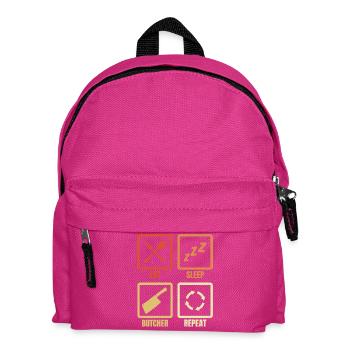 Essen Schlafen Metzgern Wiederholen - Kinder Rucksack - Fuchsia - Vorne