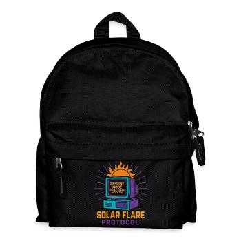 Retro Tech Solar Flare Protokoll T-Shirt - Kinder Rucksack - Schwarz - Vorne