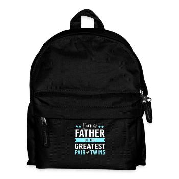 Zwilling Papa Zwillinge Vater - Kinder Rucksack - Schwarz - Vorne