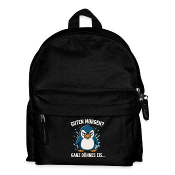 Good morning? Very Thin – Penguin Saying - Kids' Backpack - black - Front