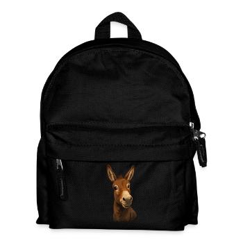 Funny Donkey Look Cartoon - Kids' Backpack - black - Front