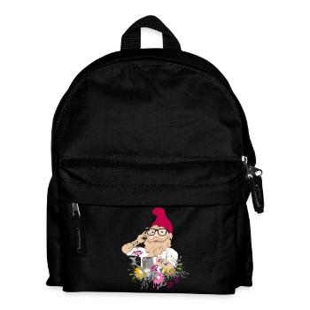 Nain de jardin hipster avec téléphone portable et arrosoir - Sac à dos Enfant - noir - Devant