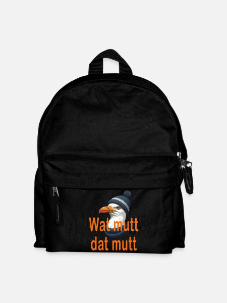 Wat mutt dat mutt - Kinder Rucksack - Schwarz