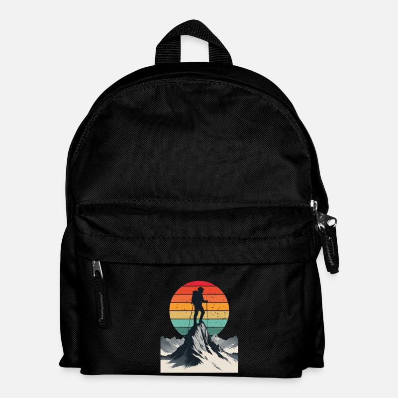 Adventurer at the Mountain Summit - Kids' Backpack - black