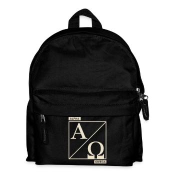 Christian Alpha Omega Symbol of Faith - Kids' Backpack - black - Front