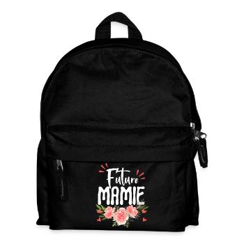 Future granny, flowery pregnancy announcement - Kids' Backpack - black - Front