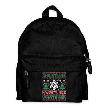 Christmas Pixel Sweat Naughty Nice Whatever - Kids' Backpack - black - Front