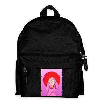 Glitch Aesthetic Anime Girl Digital Art Design - Kids' Backpack - black - Front