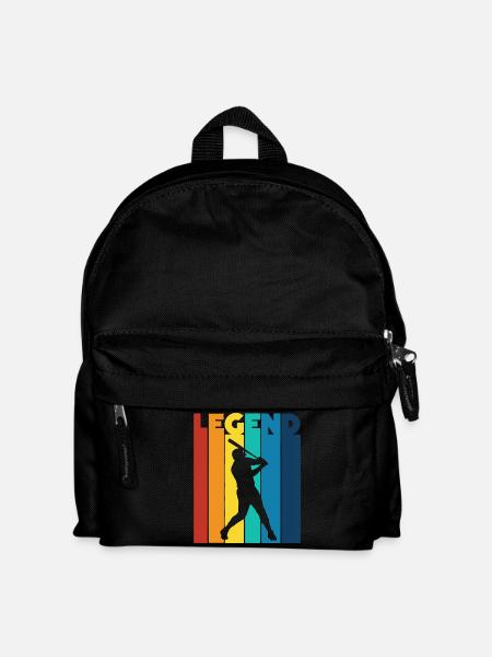 Baseball Legend Retro Batting Player Fan - Kids' Backpack - black