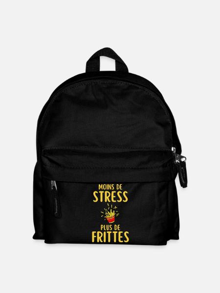 Less Stress More Fries - Kids' Backpack - black