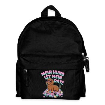 My Dog Is My Date Funny German Valentine - Kids' Backpack - black - Front