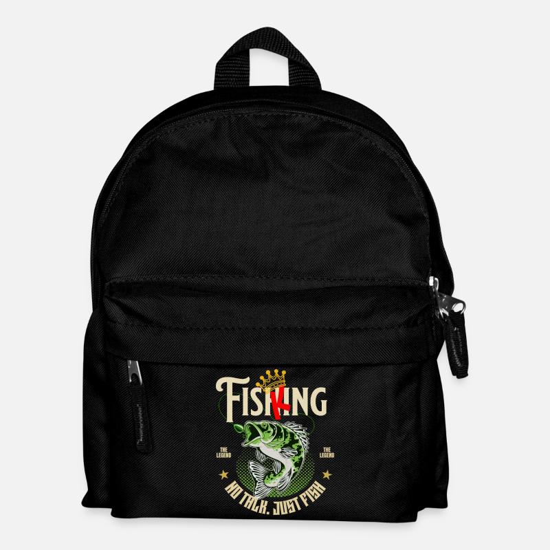 Fish King Angler Design - Kinder Rucksack - Schwarz