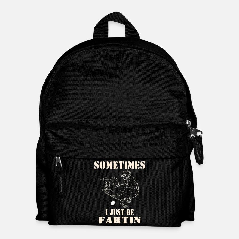 Manchmal bin ich einfach – lustiges Meme-Hühnerei - Kinder Rucksack - Schwarz