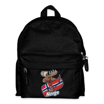 Norway Elk and Church Flag - Kids' Backpack - black - Front