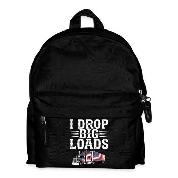 Lkw-Fahrer, patriotischer US-Sattelschlepperfahrer - Kinder Rucksack - Schwarz - Vorne