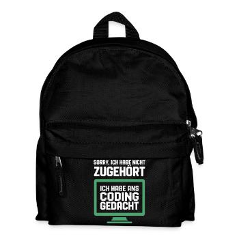 Coding thought on the screen - Kids' Backpack - black - Front
