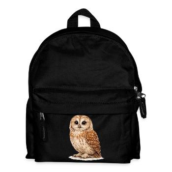 Forêt nocturne de la chouette aquarelle - Sac à dos Enfant - noir - Devant