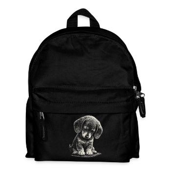 Dachshund Puppy Dog Cute Cute Embarrass Art Sad - Kids' Backpack - black - Front