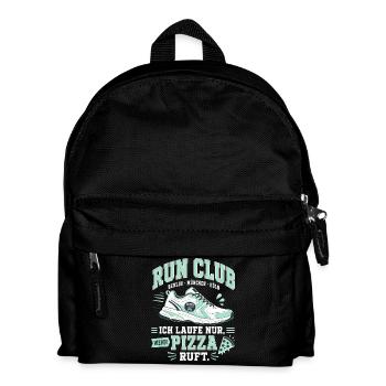 Run Club — Ich laufe nur für Pizza - Kinder Rucksack - Schwarz - Vorne