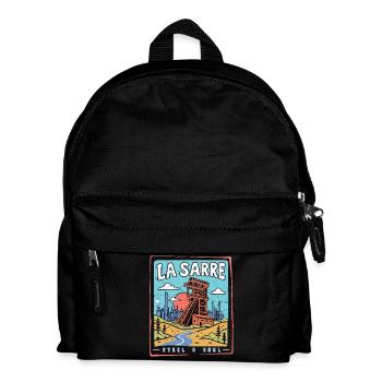 Saarland - La Sarre Stahl & Seele - Kinder Rucksack - Schwarz - Vorne