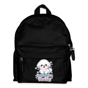 Born to be Fluffy - cute dog design - Kids' Backpack - black - Front